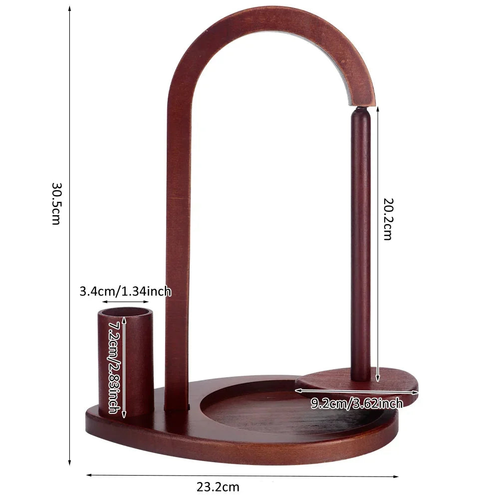 Maschly Magnetischer Wollhalter aus Holz mit 360°-Rotation – Knäuel-Organizer mit Häkelnadel-Aufbewahrung