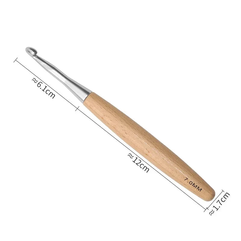 Maschly 11-teiliges Häkelnadel-Set mit Holzgriff – Nadeln für Stricken und Handarbeiten