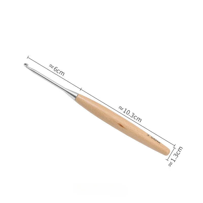 Maschly 13-teiliges Häkelnadel-Set aus Holz – Größen 3 bis 12 mm, polierter Griff