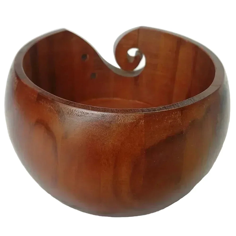 Maschly Runde Wollschale aus Holz, 15 cm – Knäuel-Organizer für Stricken und Häkeln