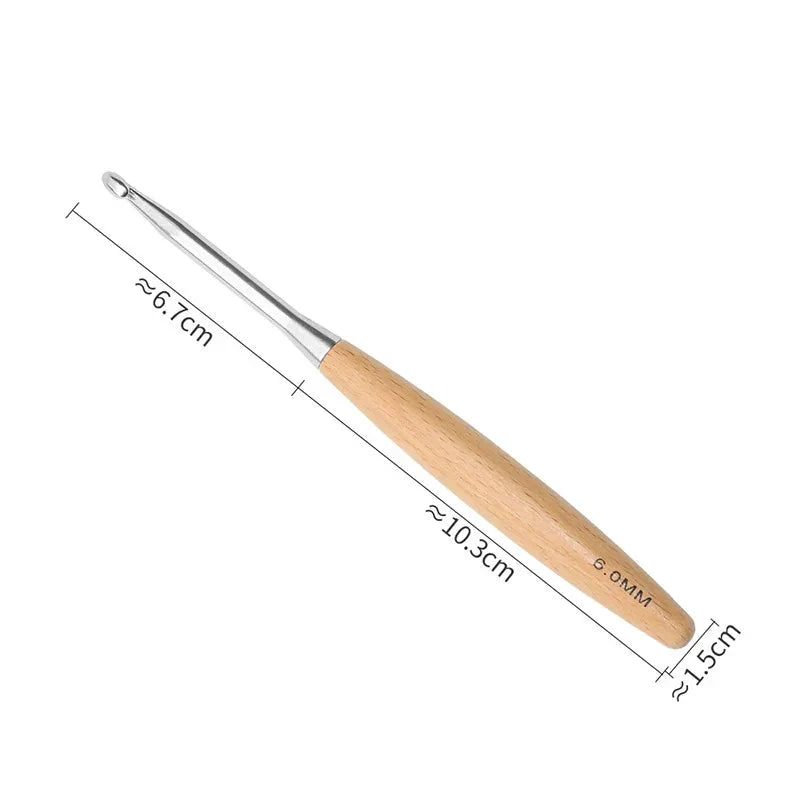 Maschly 11-teiliges Häkelnadel-Set mit Holzgriff – Nadeln für Stricken und Handarbeiten