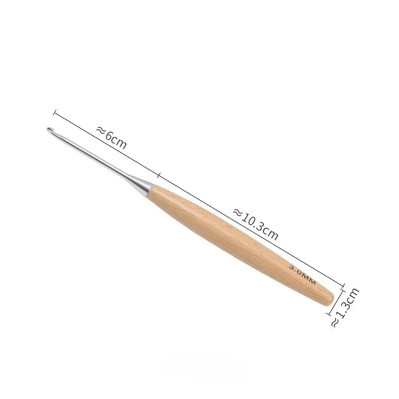 Maschly 13-teiliges Häkelnadel-Set aus Holz – Größen 3 bis 12 mm, polierter Griff