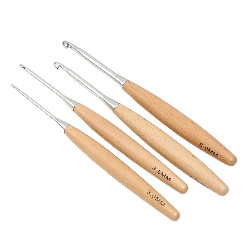 Maschly 11-teiliges Häkelnadel-Set mit Holzgriff – Nadeln für Stricken und Handarbeiten