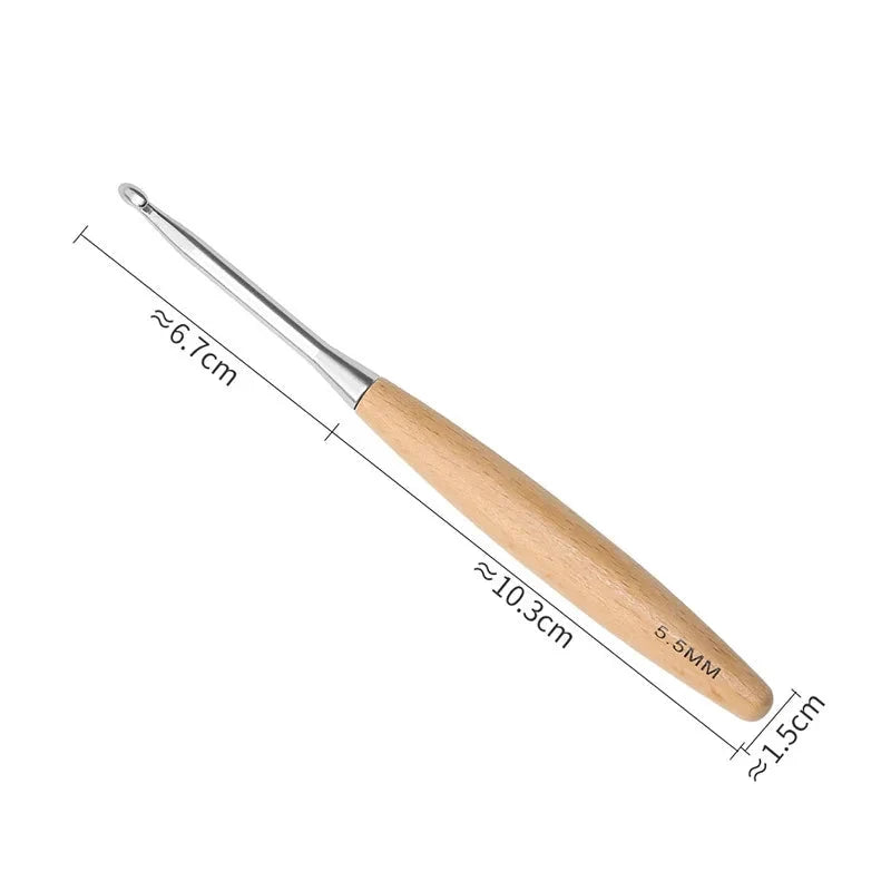 Maschly 11-teiliges Häkelnadel-Set mit Holzgriff – Nadeln für Stricken und Handarbeiten