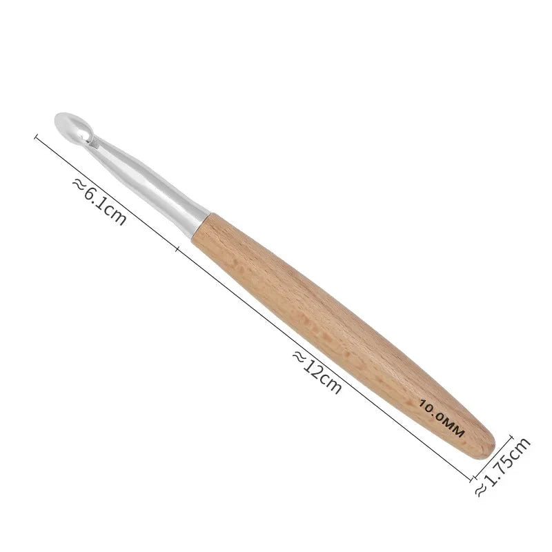 Maschly 11-teiliges Häkelnadel-Set mit Holzgriff – Nadeln für Stricken und Handarbeiten