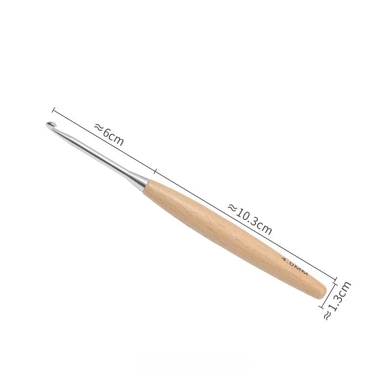 Maschly 13-teiliges Häkelnadel-Set aus Holz – Größen 3 bis 12 mm, polierter Griff
