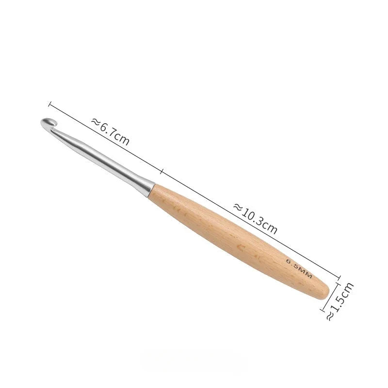 Maschly 13-teiliges Häkelnadel-Set aus Holz – Größen 3 bis 12 mm, polierter Griff