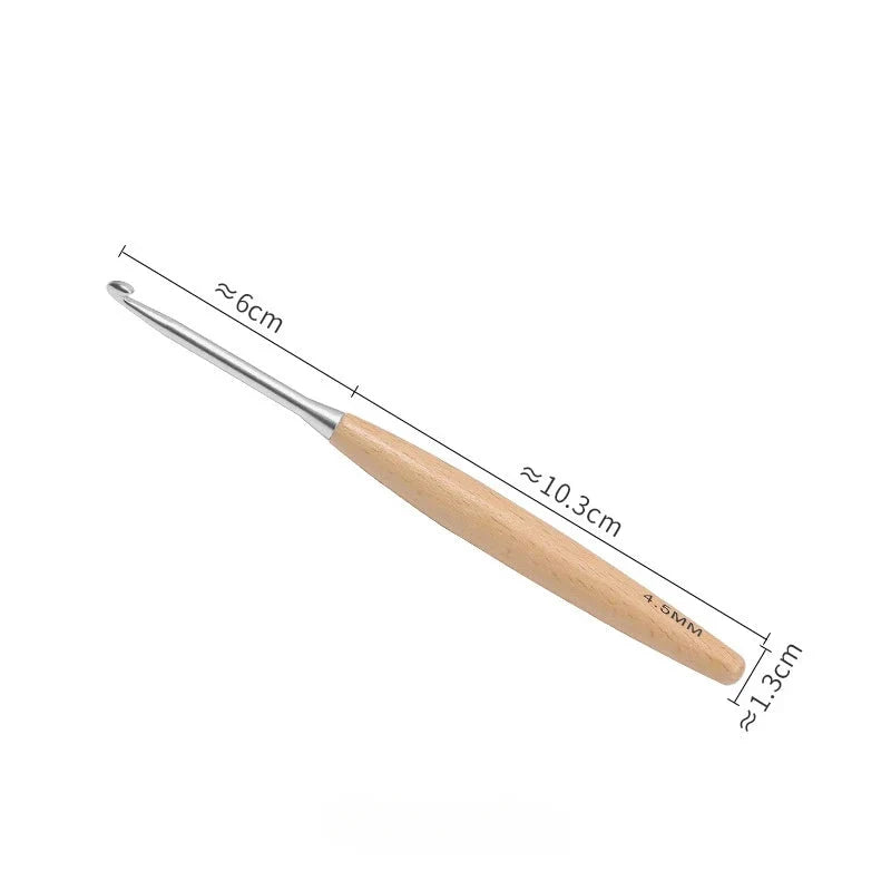 Maschly 13-teiliges Häkelnadel-Set aus Holz – Größen 3 bis 12 mm, polierter Griff